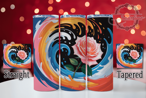 3D Abstract Rose Tumbler