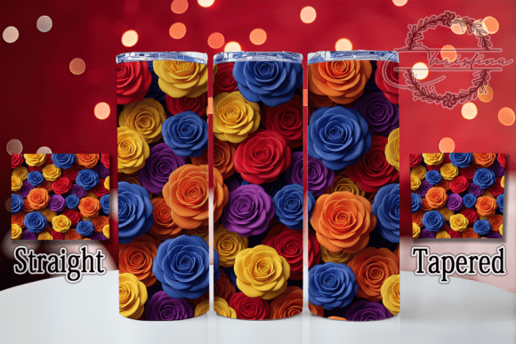 3D Blooming Rose Floral Tumbler