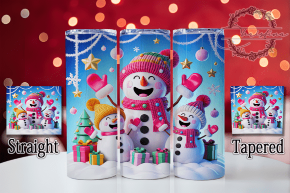 3D Christmas Snowman Tumbler