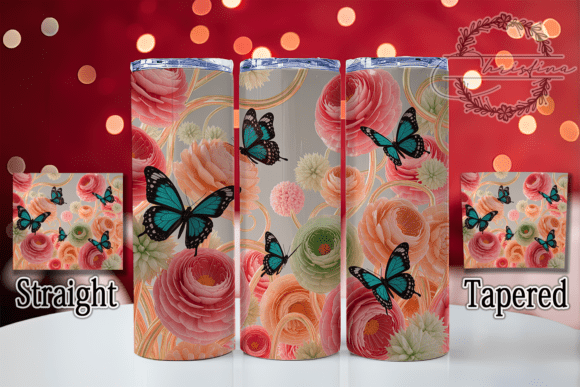 3D Colorful Spring Butterfly Tumbler