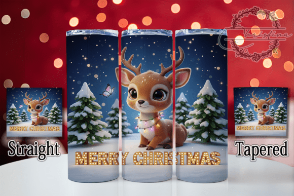 3D Cute Christmas Deer Tumbler