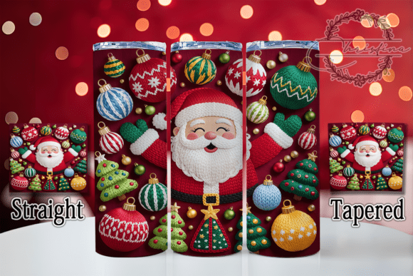 3D Cute Crochet Santa Christmas Tumbler