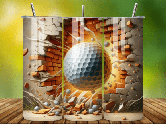 3D Golf Ball 20oz Tumbler Wrap V.8