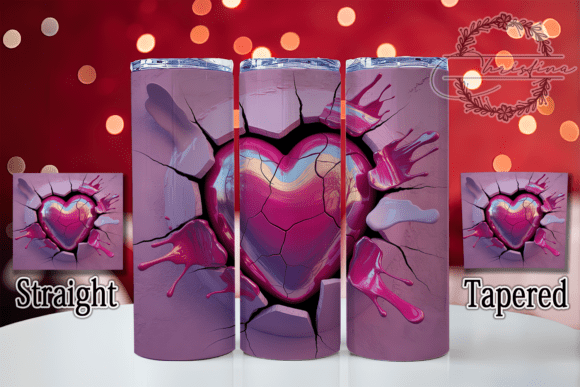 3D Heart Hole Valentine Tumbler