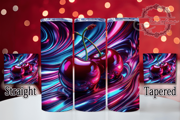 3D Holographic Cherry Tumbler