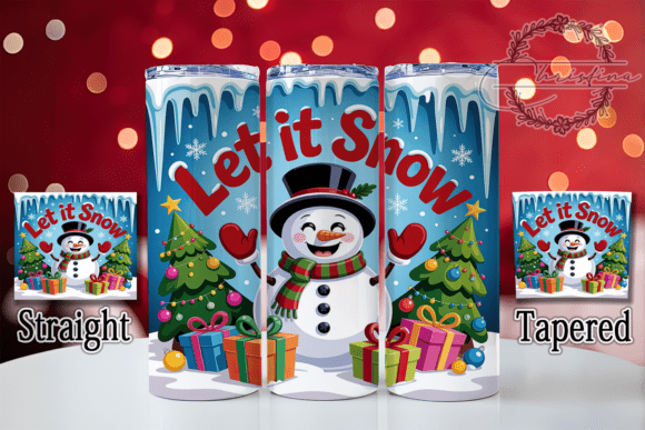 3D Let It Snowman Tumbler