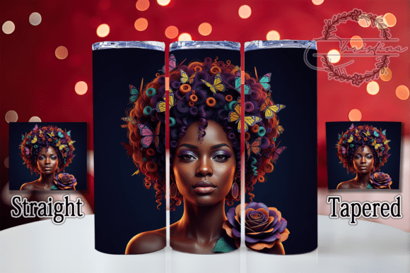 3D Melanin Butterfly Queen Tumbler