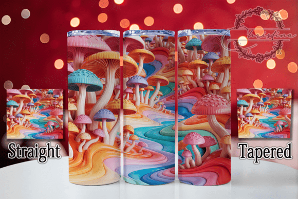 3D Paper Quill Mushroom Tumbler