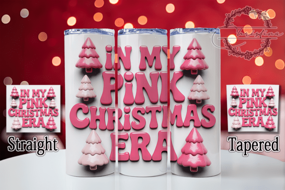 3D Pink Christmas Era Tumbler