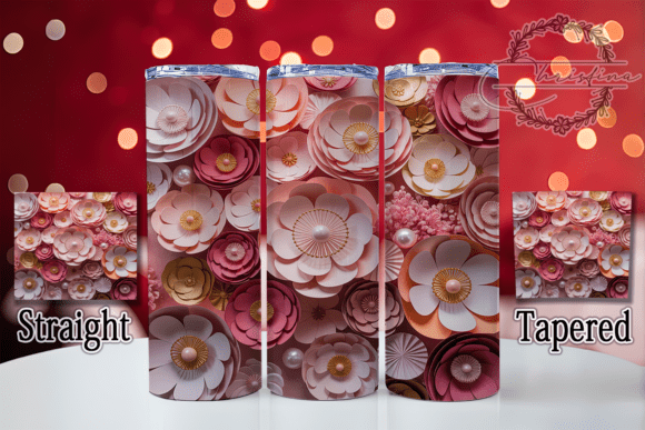 3D Pink Floral Garden Tumbler