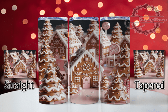 3D Pink Gingerbread House Tumbler