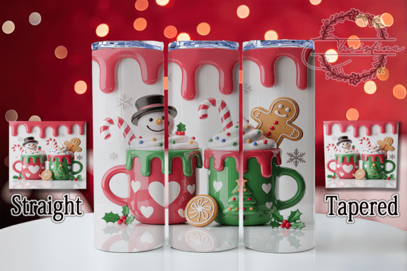 3D Pink Puff Christmas Tumbler