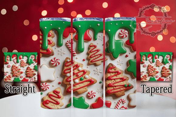 3D Seamless Christmas Tree Cake Tumbler