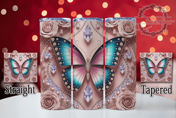 3D Sparkling Butterfly Floral Tumbler Design Analysis