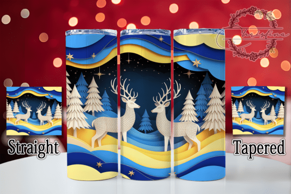3D Whimsical Christmas Reindeer Tumbler