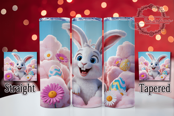 3D Whimsical Easter Bunny Egg Tumbler Design