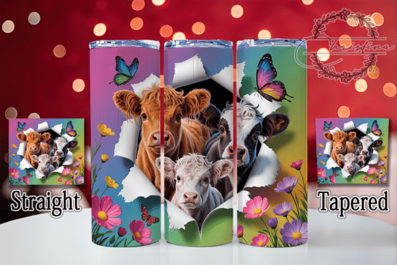 3D Whimsical Floral Cow Tumbler: Bringing Playful Style to Your Drinkware