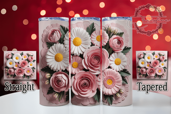 3D White Pink Floral Tumbler: Elevating Personalized Drinkware with Digital Precision