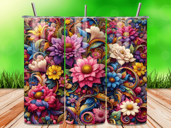Bringing Nature to Life with the Vibrant 3D Floral Garden Bloom Tumbler Wrap