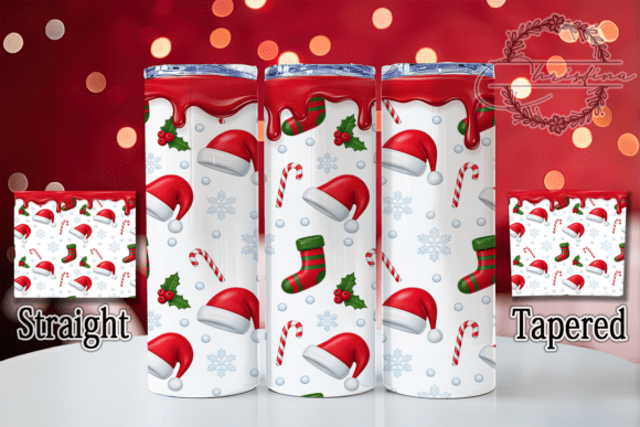 Transform Your Drinkware with the 3D Puff Santa Christmas Tumbler Design