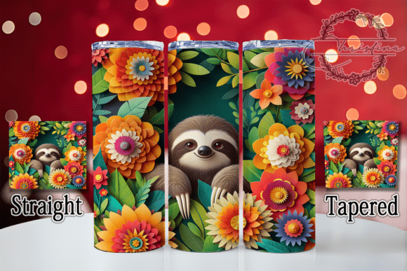 Unlocking Creativity with the 3D Whimsical Floral Sloth Tumbler Design